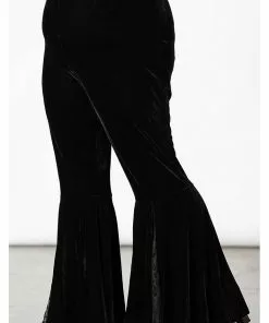New In Killstar Marisol Velvet 70's Flare Bell Bottoms Trousers Black