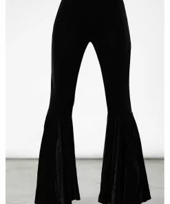 New In Killstar Marisol Velvet 70's Flare Bell Bottoms Trousers Black