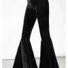 New In Killstar Marisol Velvet 70's Flare Bell Bottoms Trousers Black