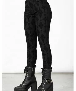 Killstar Nora Flocked Trousers Black New In