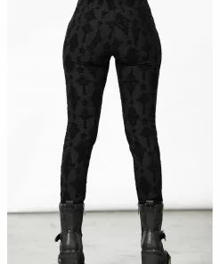 Killstar Nora Flocked Trousers Black New In