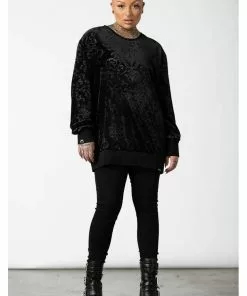 Killstar Blasphemia Velvet Sweatshirt Black 8 Killstar Blasphemia Velvet Sweatshirt Black