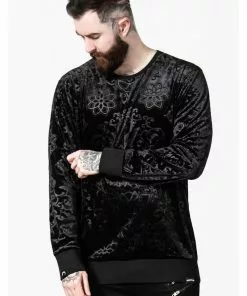 Killstar Blasphemia Velvet Sweatshirt Black