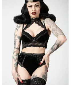 New In Killstar Mercy Lace Bra Black