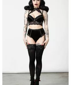 New In Killstar Mercy Lace Bra Black
