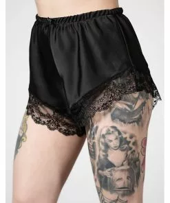 Killstar Severina Satin Shorts Black
