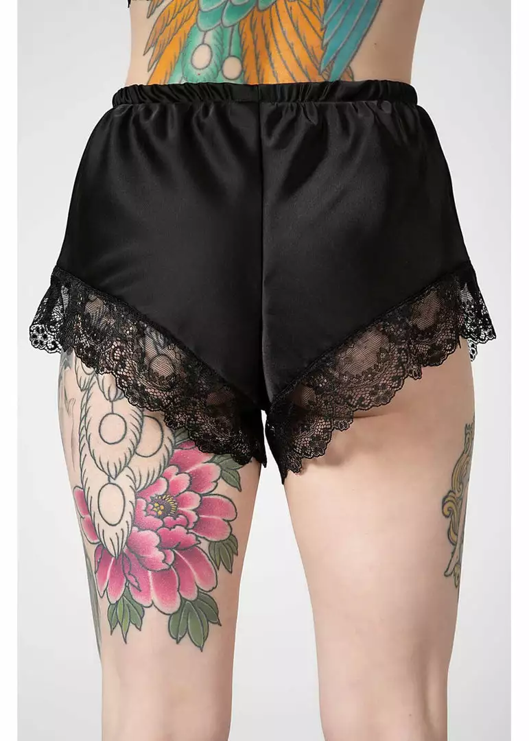 Killstar Severina Satin Shorts Black 4 Killstar Severina Satin Shorts Black