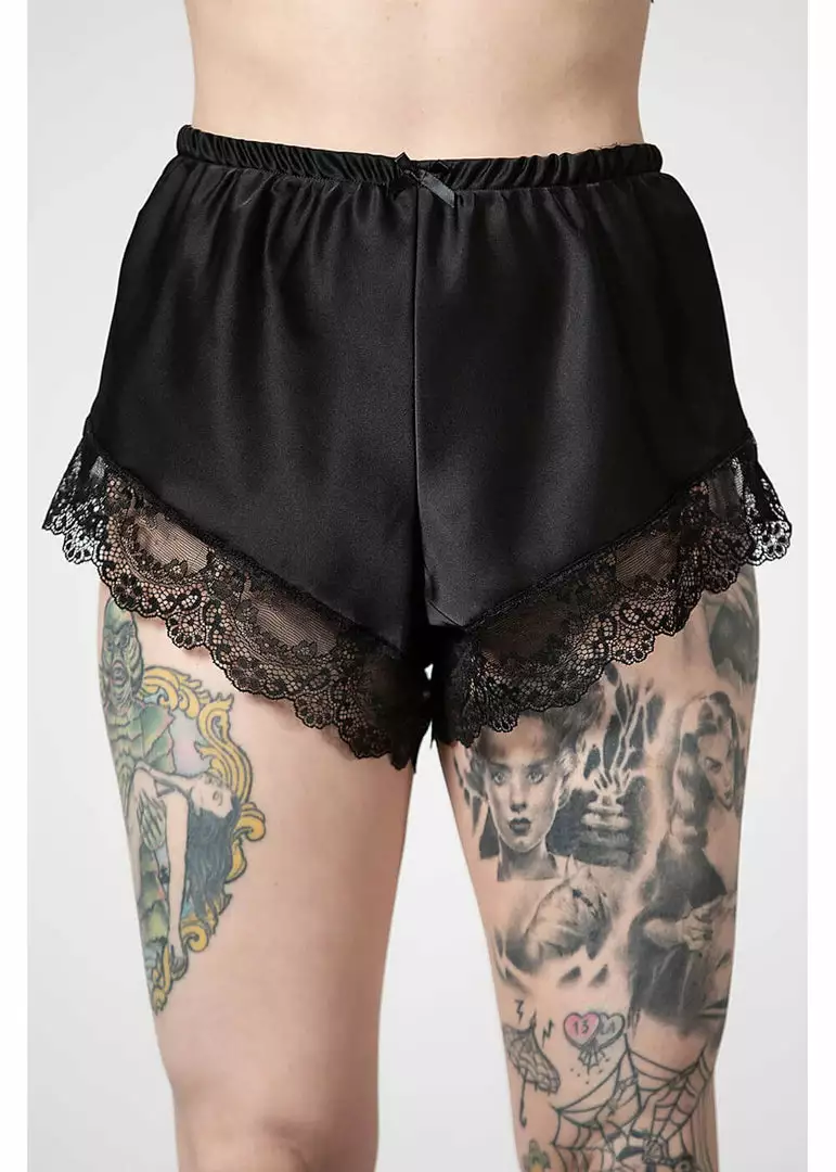 Killstar Severina Satin Shorts Black 5 Killstar Severina Satin Shorts Black