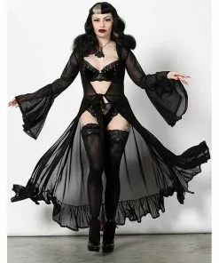 Killstar Mother Spirits Mesh Duster Cloak Black