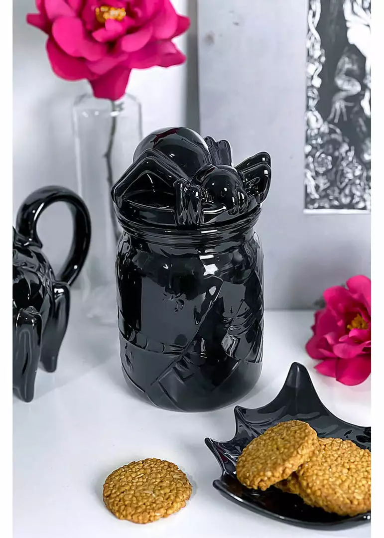 Killstar Arachnid Spider Ceramic Jar Black New In 4 Killstar Arachnid Spider Ceramic Jar Black New In
