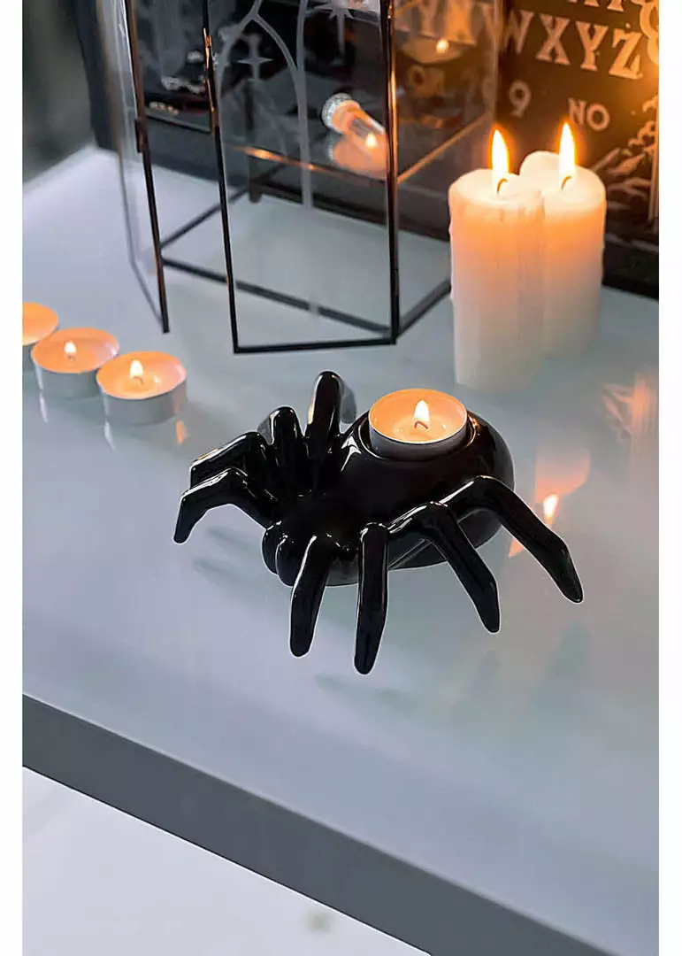 Killstar Arachnid Spider Tealight Holder Black 3 Killstar Arachnid Spider Tealight Holder Black