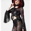 Killstar Wicked Rose Mesh Blouse Black 1 Killstar Wicked Rose Mesh Blouse Black
