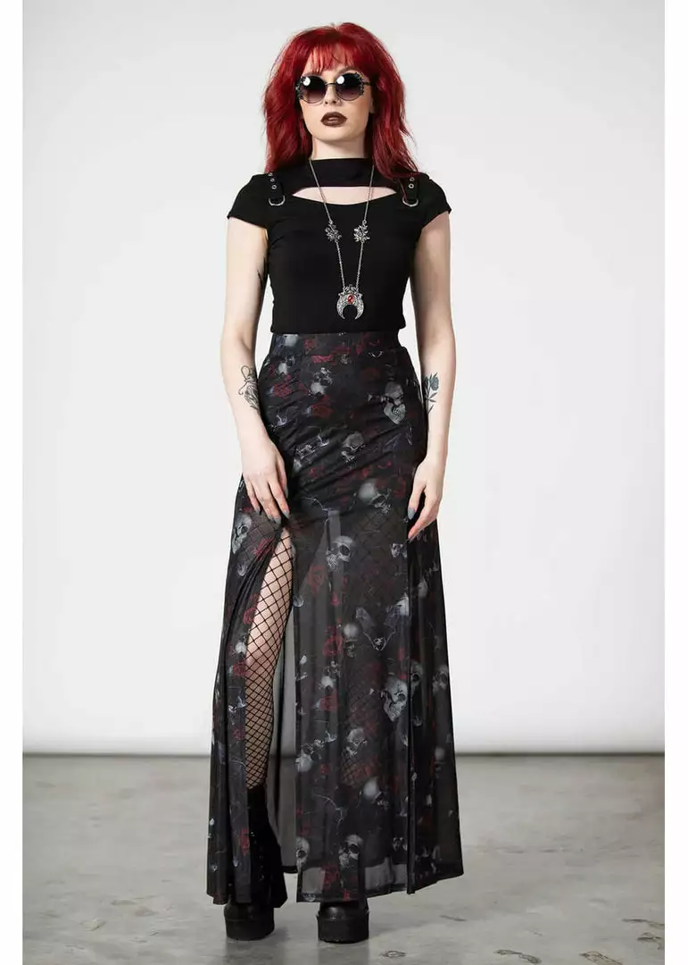 Killstar Kleadora Mesh Maxi Skirt Black 5 Killstar Kleadora Mesh Maxi Skirt Black