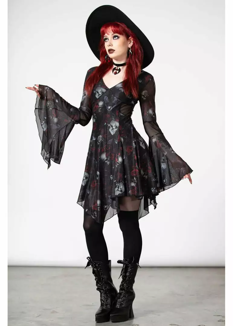 New In Killstar Bellflora Mesh Dress Black 4 New In Killstar Bellflora Mesh Dress Black