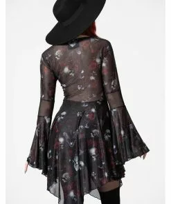 New In Killstar Bellflora Mesh Dress Black 8 New In Killstar Bellflora Mesh Dress Black