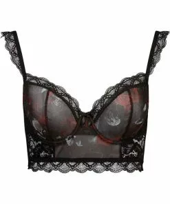 Killstar Wicked Wild Rose Mesh BH Black New In