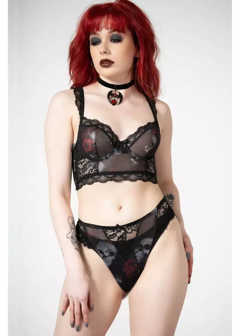 New In Killstar Wicked Wild Rose Mesh Panty Black 5 New In Killstar Wicked Wild Rose Mesh Panty Black