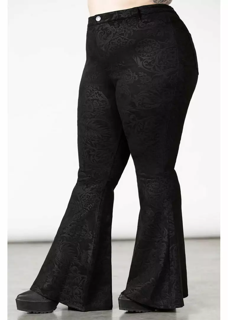 Killstar Black Lily 70's Bell Bottoms Flare Trousers Black New In 6 Killstar Black Lily 70's Bell Bottoms Flare Trousers Black New In