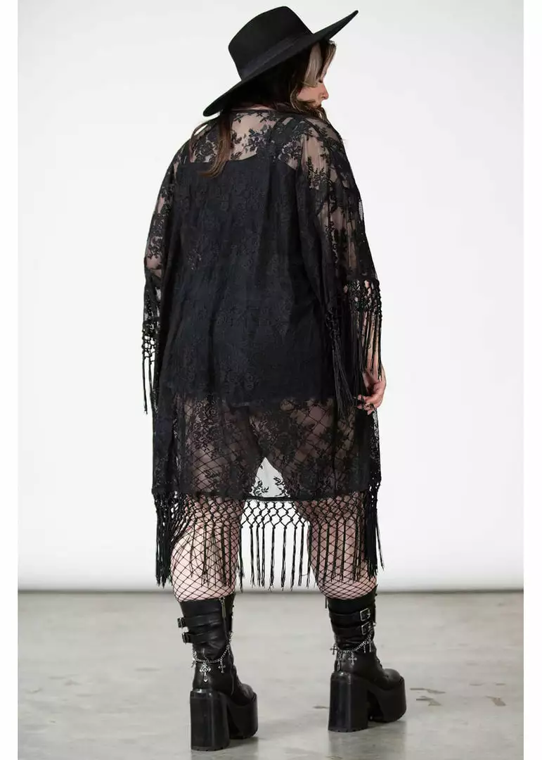 Killstar Witch Hazel Lace Kimono Black New In 6 Killstar Witch Hazel Lace Kimono Black New In