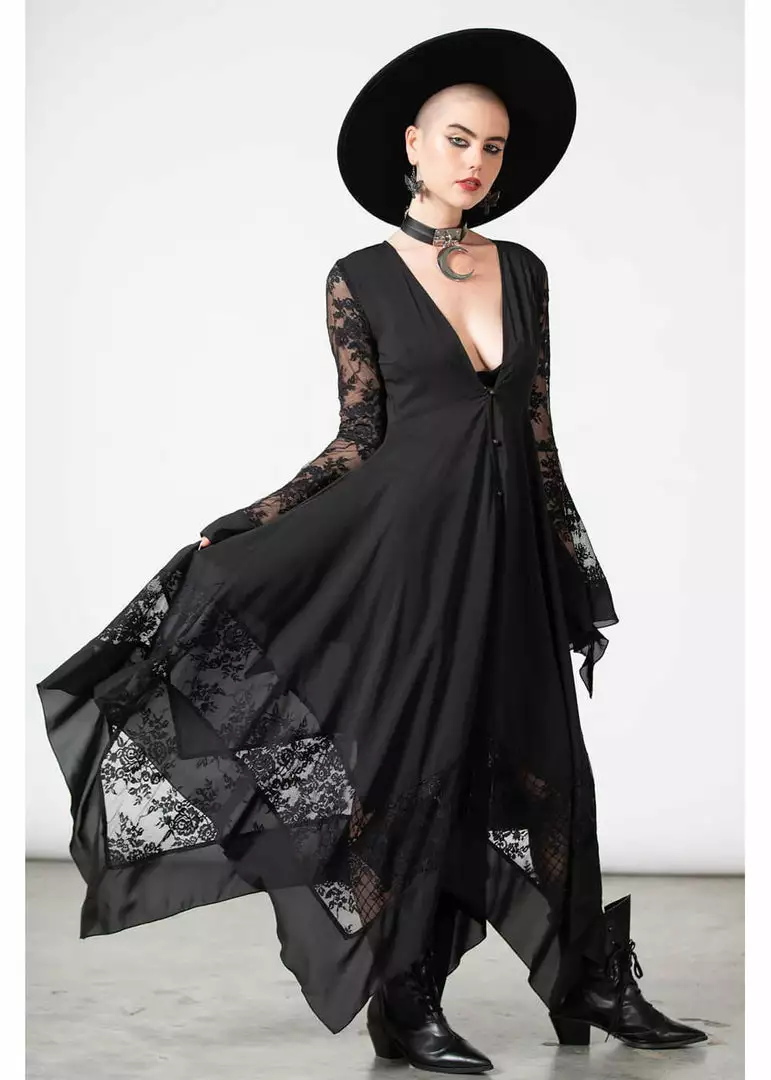 New In Killstar Misty Night 70's Maxi Dress Black 3 New In Killstar Misty Night 70's Maxi Dress Black