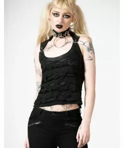 New In Killstar Hardy Lace-Up Vest Top Black 7 New In Killstar Hardy Lace-Up Vest Top Black