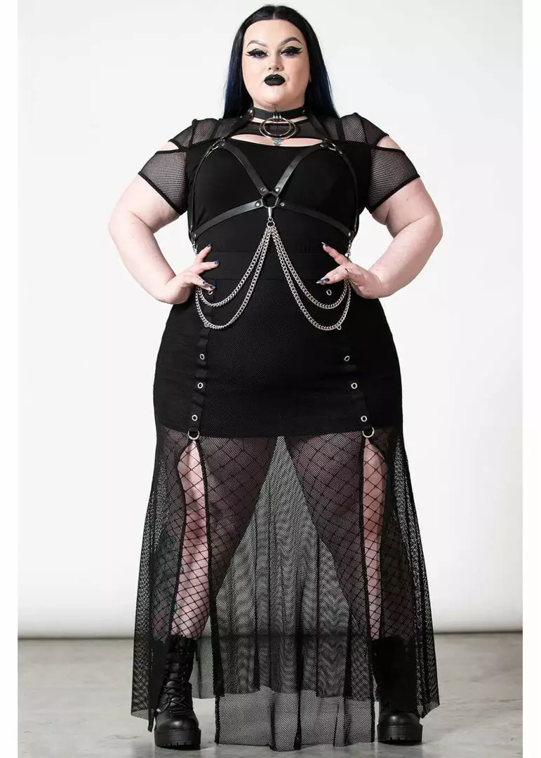 New In Killstar Paragon Fishnet Maxi Skirt Black 7 New In Killstar Paragon Fishnet Maxi Skirt Black