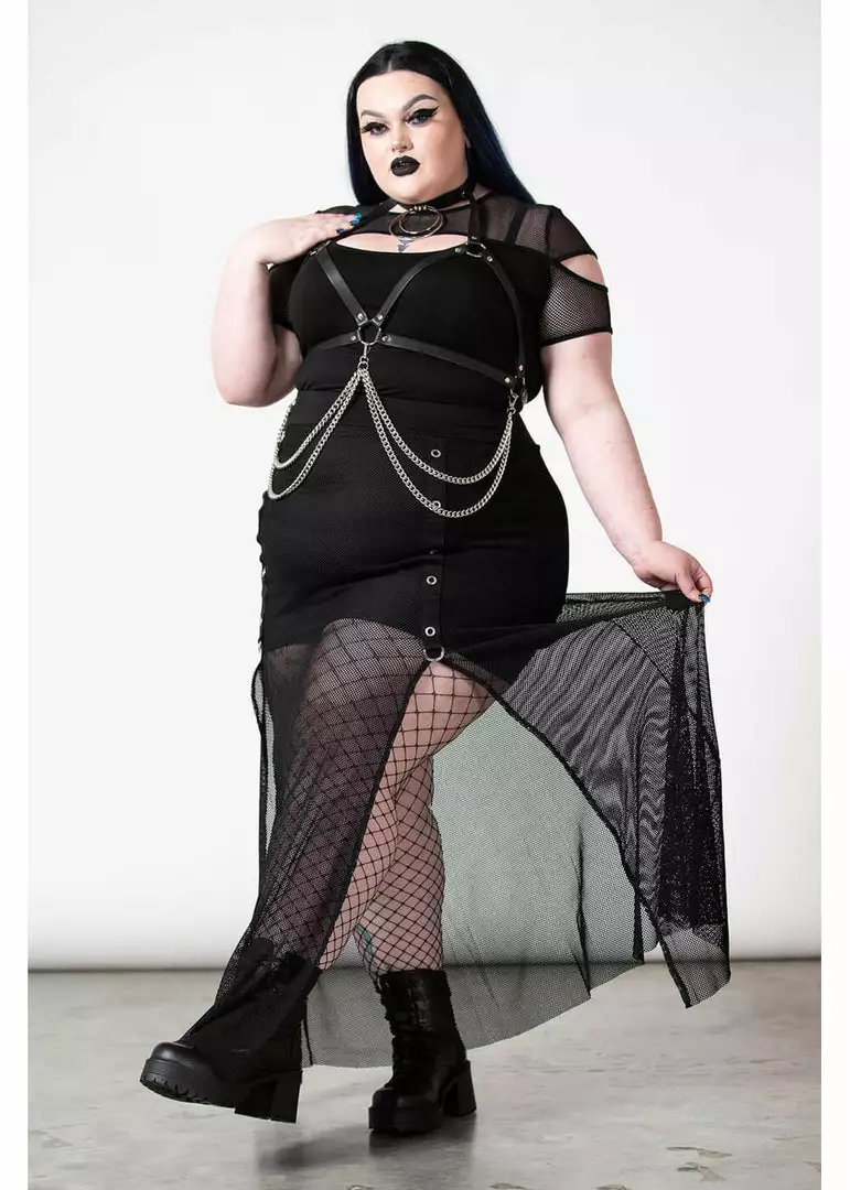 New In Killstar Paragon Fishnet Maxi Skirt Black 3 New In Killstar Paragon Fishnet Maxi Skirt Black