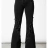 Killstar Dasia Bell Bottoms Flare Trousers Black