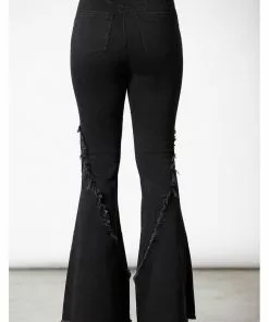 Killstar Dasia Bell Bottoms Flare Trousers Black 10 Killstar Dasia Bell Bottoms Flare Trousers Black