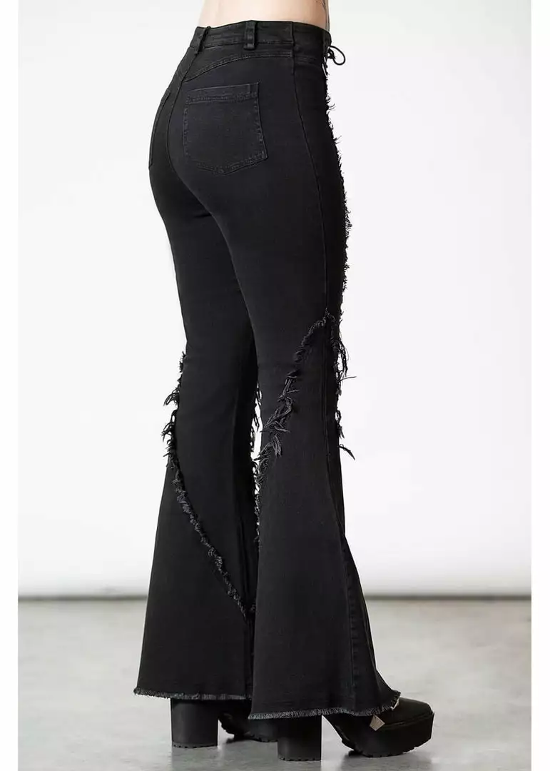Killstar Dasia Bell Bottoms Flare Trousers Black 7 Killstar Dasia Bell Bottoms Flare Trousers Black