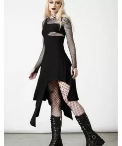Killstar Corvia Bayonette Asymmetric Dress Black