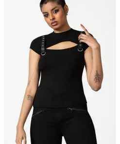 Killstar Trudy Keyhole Top Black New In