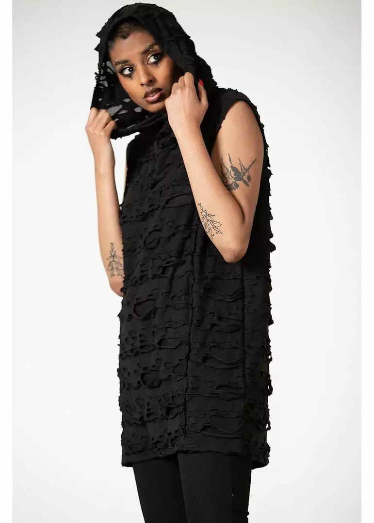 Killstar Hunters Hooded Vest Top Black 3 Killstar Hunters Hooded Vest Top Black