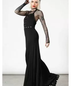 New In Killstar Tristania Maxi Halter Dress Black