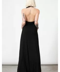 New In Killstar Tristania Maxi Halter Dress Black