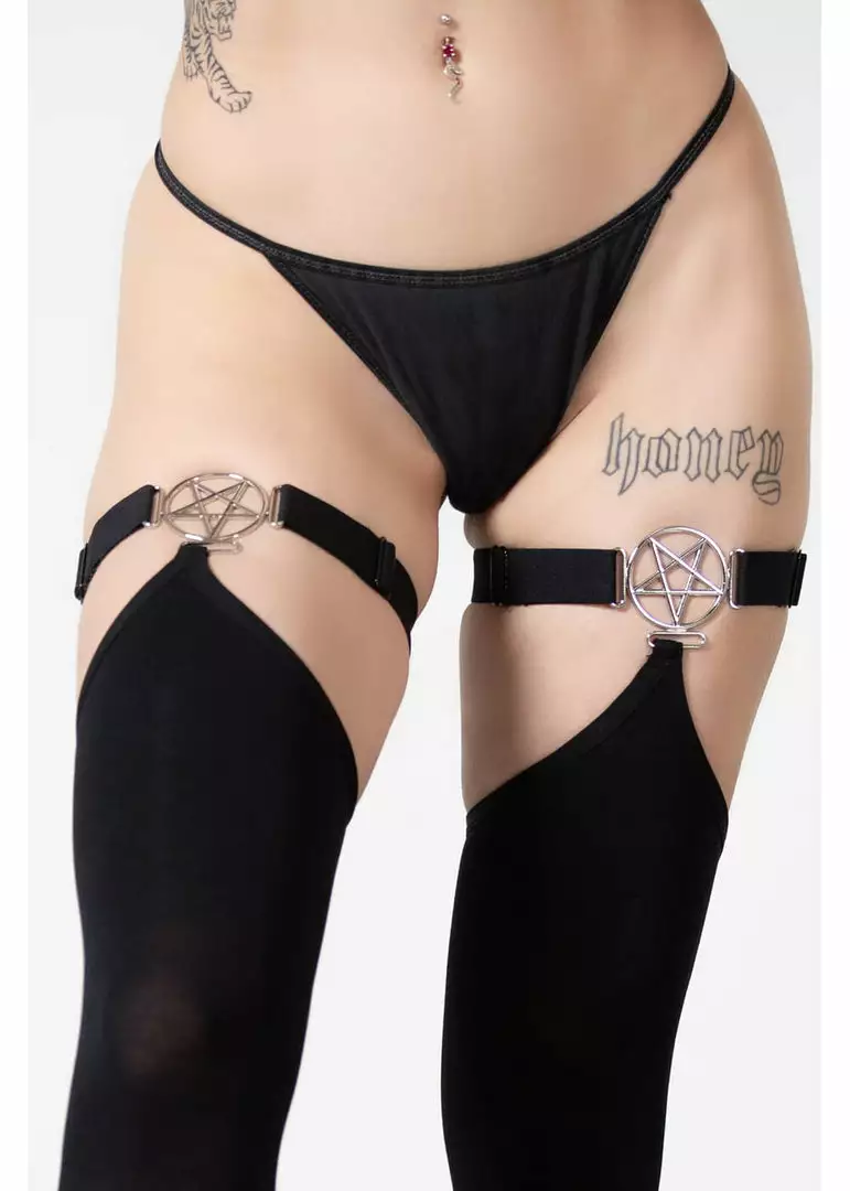 New In Killstar Fiendish Stockings Black 6 New In Killstar Fiendish Stockings Black