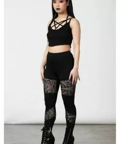 Killstar Nixie Lace Leggings Black