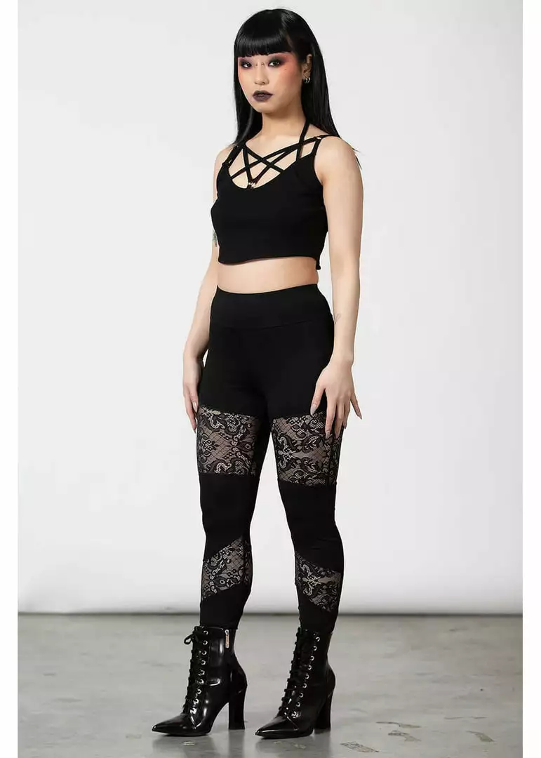 Killstar Nixie Lace Leggings Black 4 Killstar Nixie Lace Leggings Black