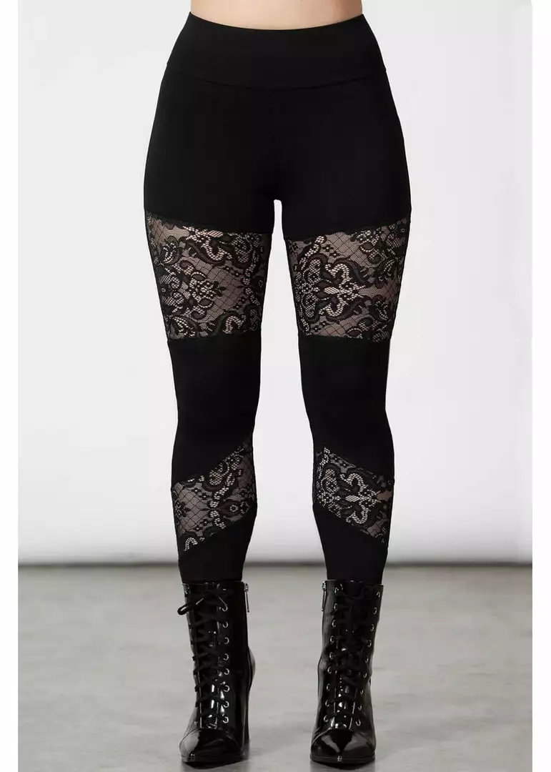 Killstar Nixie Lace Leggings Black 3 Killstar Nixie Lace Leggings Black