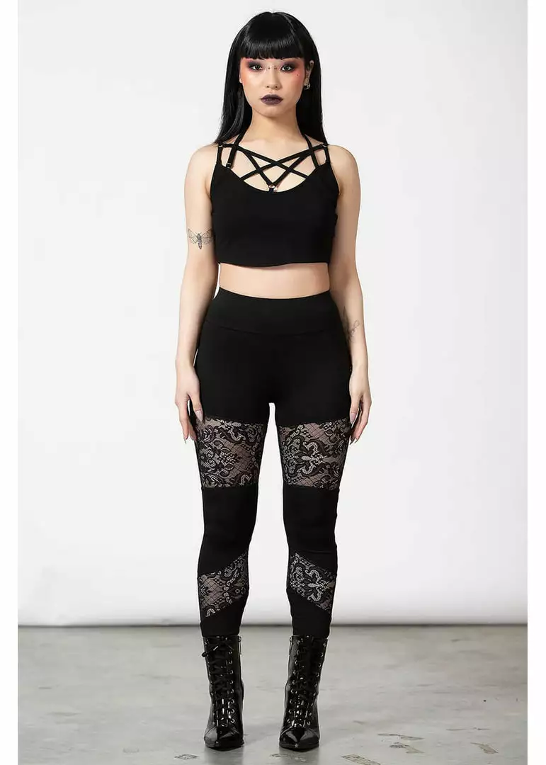 Killstar Nixie Lace Leggings Black 5 Killstar Nixie Lace Leggings Black