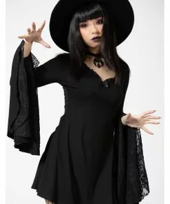 New In Killstar Hagatha Sorceress 70's Dress Black