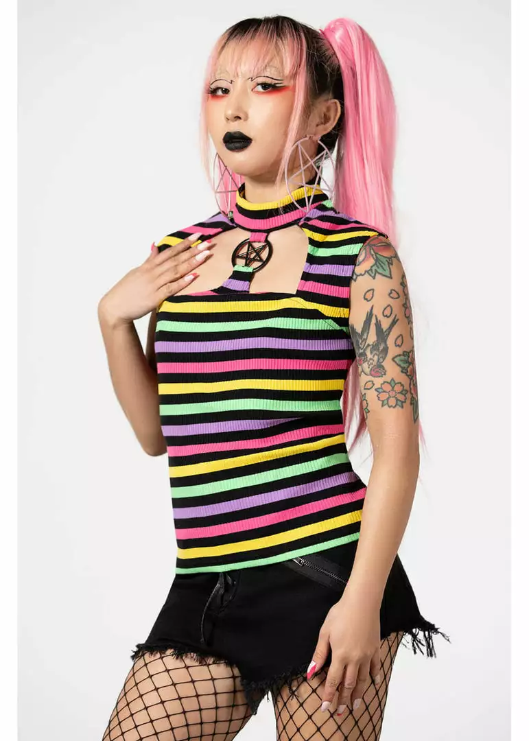 Killstar Rainbow Warrior Top Multi 3 Killstar Rainbow Warrior Top Multi