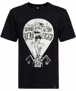 King Kerosin Mens Bunny In The Headlights T-Shirt Black New In