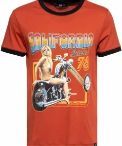 New In King Kerosin Mens California Bitchin T-Shirt Rust