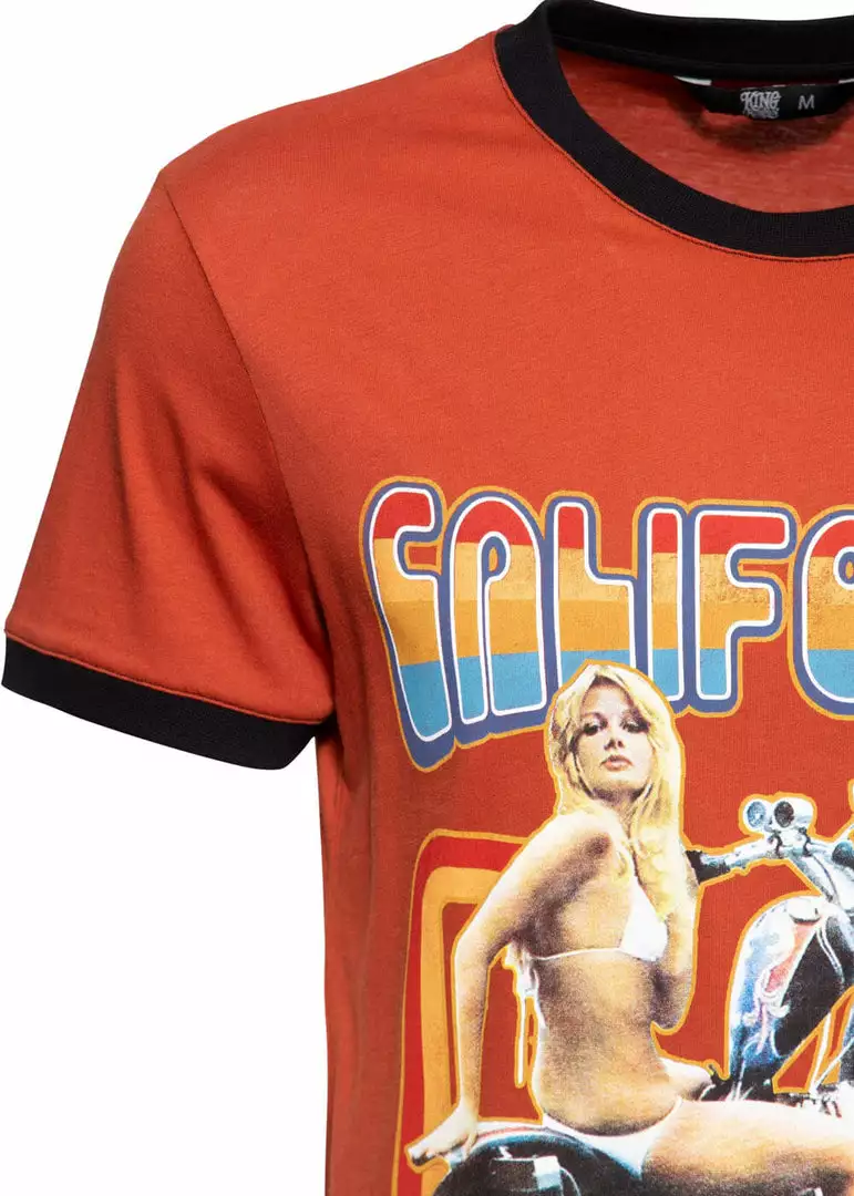 New In King Kerosin Mens California Bitchin T-Shirt Rust 5 New In King Kerosin Mens California Bitchin T-Shirt Rust