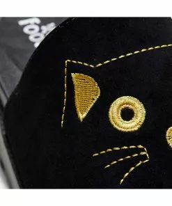 New In Koi Footwear Riku Cat Face Plateau Sliders Black Gold 9 New In Koi Footwear Riku Cat Face Plateau Sliders Black Gold