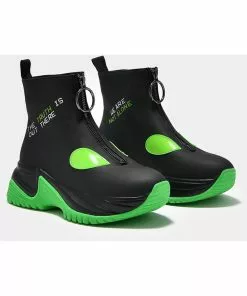 New In Koi Footwear Terrestrial Truth Alien 80's Boots Black Green