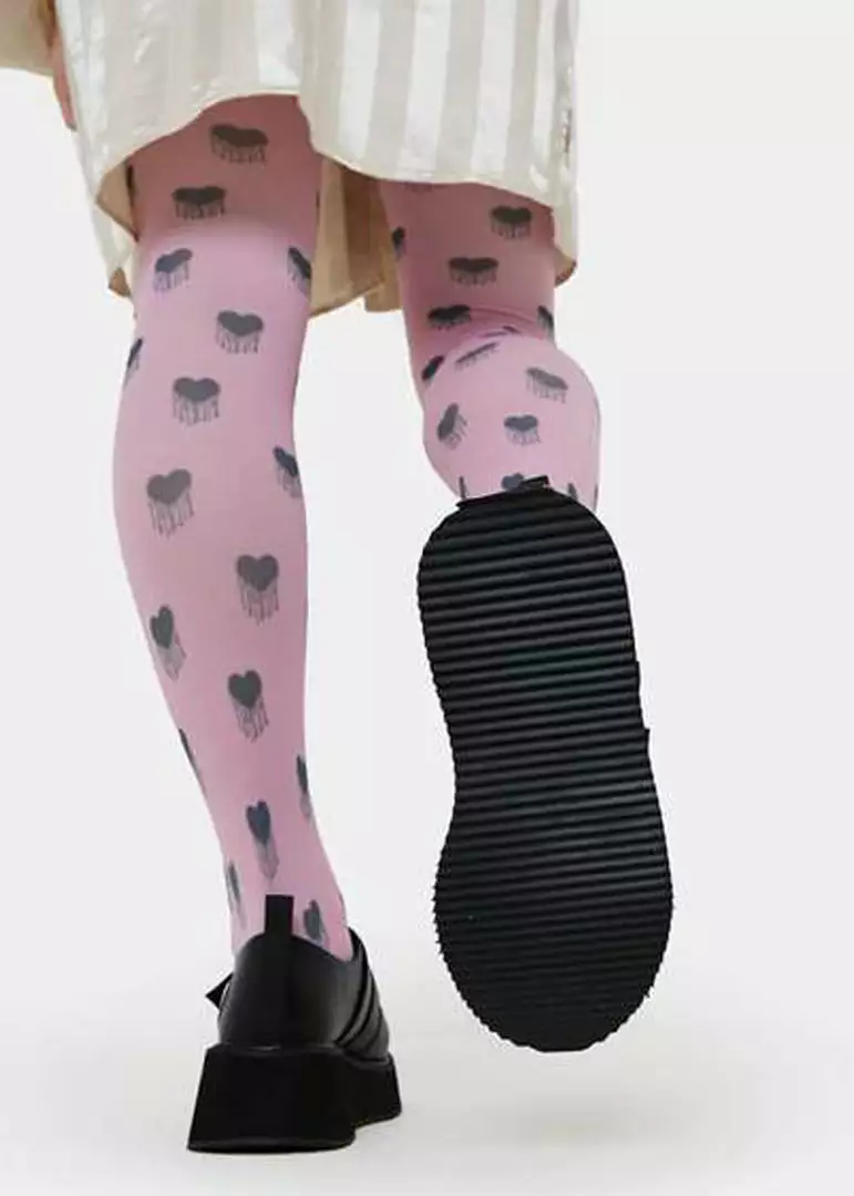 Koi Footwear Pothos Heart Platform Creepers Black Pink 7 Koi Footwear Pothos Heart Platform Creepers Black Pink