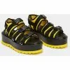 Koi Footwear Asteroid Matrix 80's Sandals Black Yellow