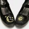 Koi Footwear Della Witchy Moon Velvet Mary Janes 60's Pumps Black New In